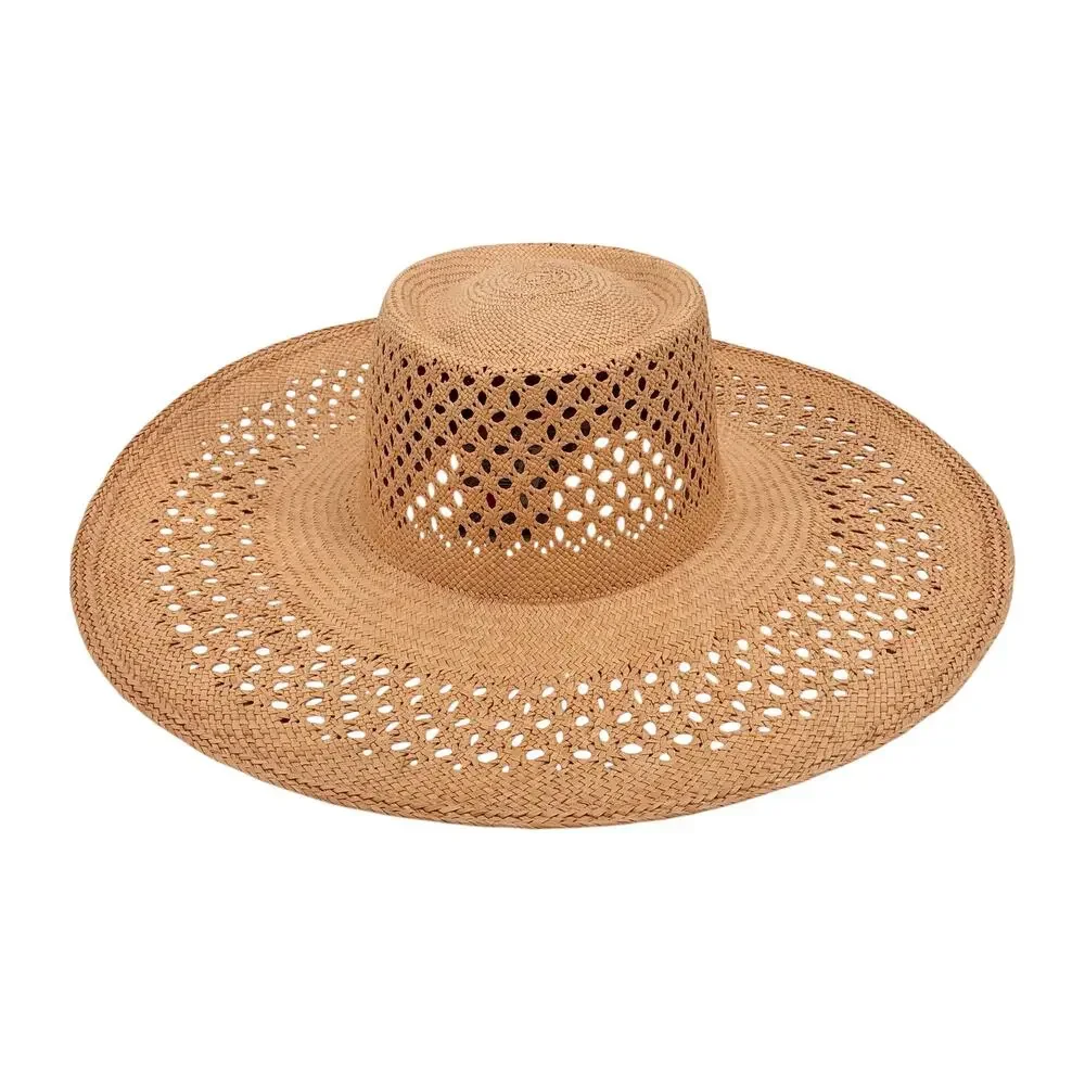 BRAND NEW Van Palma Opale Junior Woven Toquilla Straw Large Brim Hat Size Large
